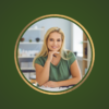 Green and Gold Professional Business Woman LinkedIn Profile Picture